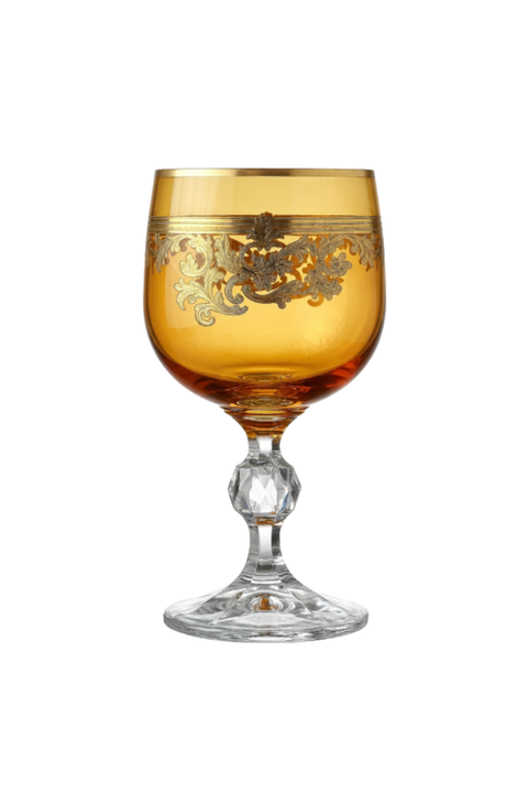 Roccaré Cordial Goblet (Sunlit Amber) — product view