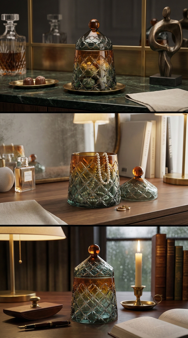 {{ vendor }} Aurivale Jar — handcrafted luxury glassware