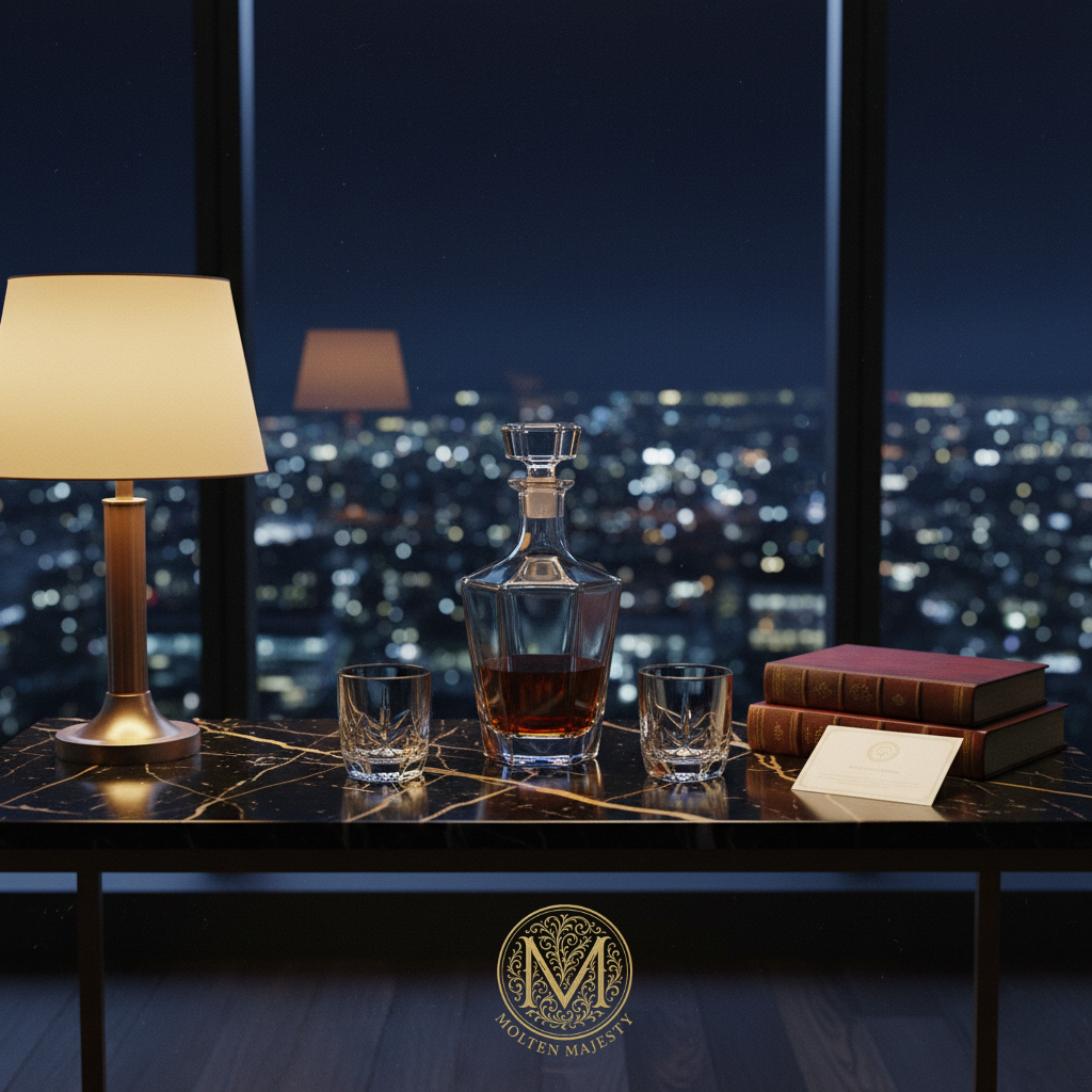 Molten Majesty glassware arranged for a refined table setting