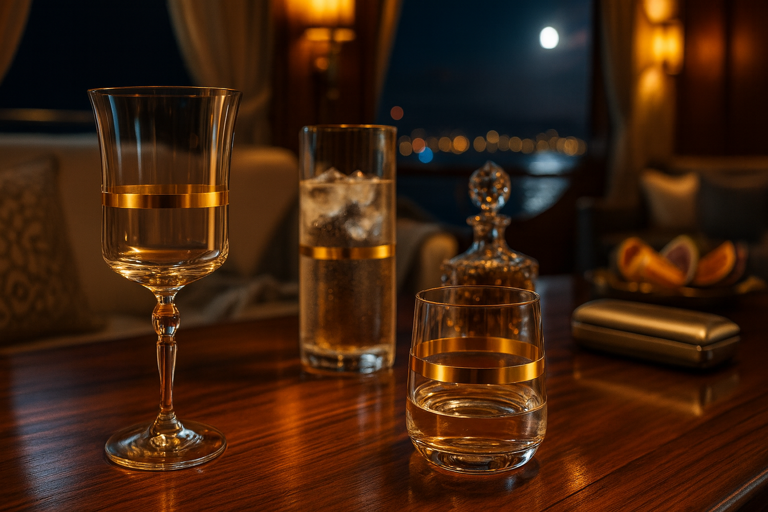 {{ vendor }} Corda Gold 18-Piece Glassware Set — handcrafted luxury glassware