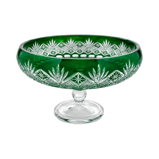 {{ vendor }} Coronet Pedestal Bowl (Sylvan Emerald) — handcrafted luxury glassware