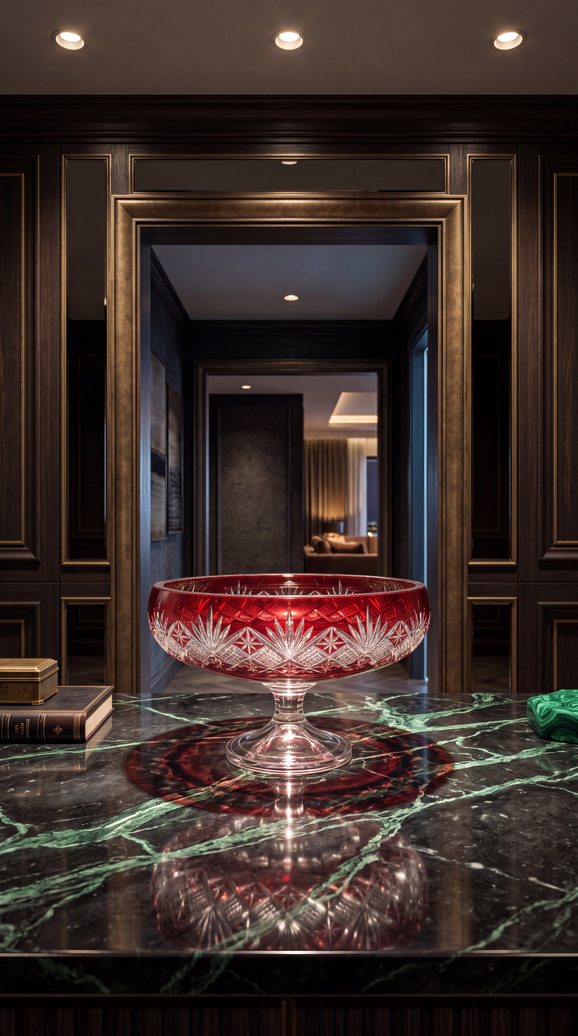 Coronet Pedestal Bowl (Crimson Red) — view 5
