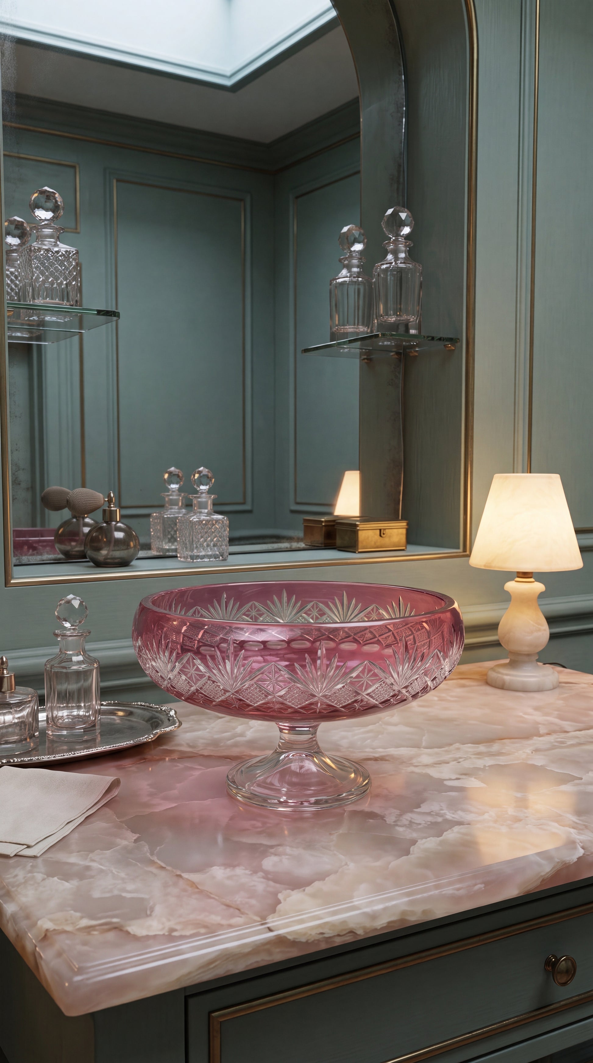 Coronet Pedestal Bowl (Orchid Rosé) — view 3