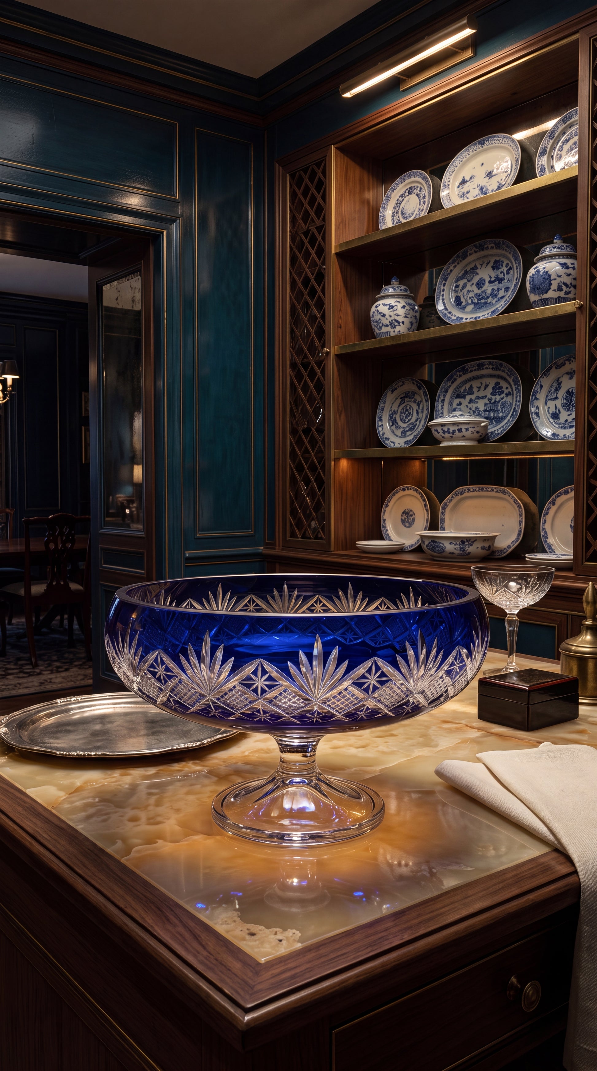 Coronet Pedestal Bowl (Midnight Sapphire) — view 4