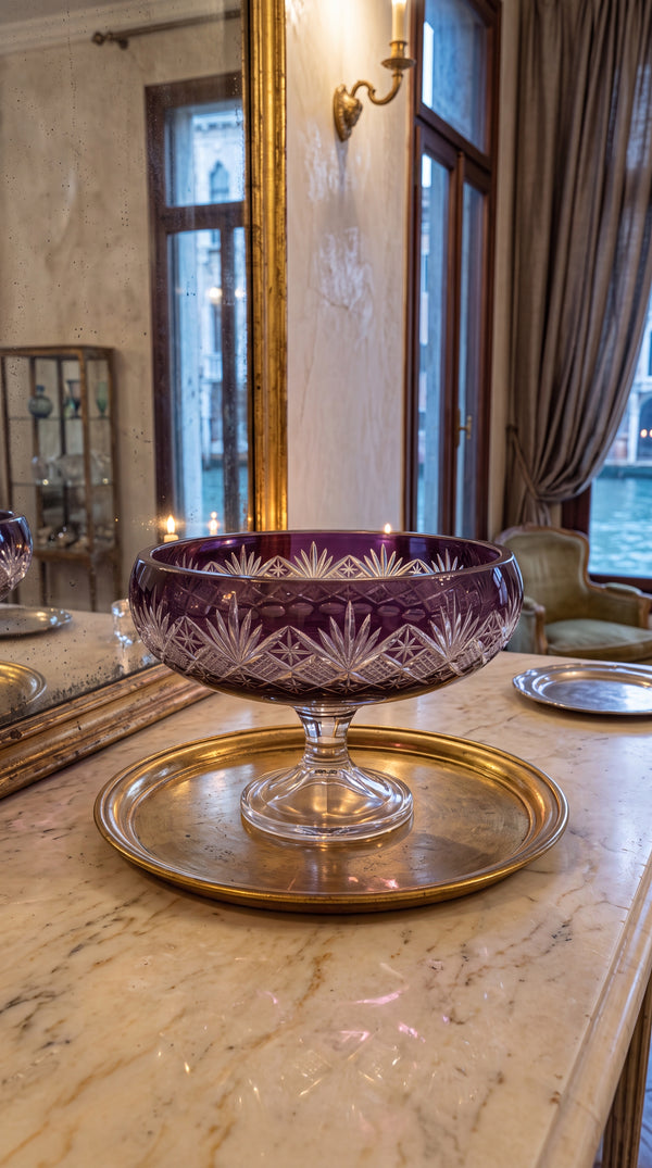 {{ vendor }} Coronet Pedestal Bowl (Regal Violet) — handcrafted luxury glassware