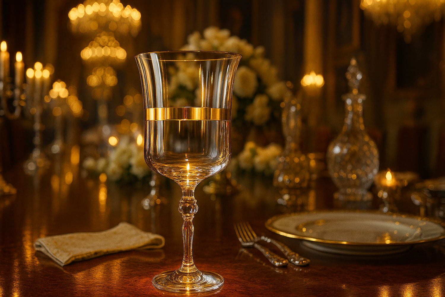 {{ vendor }} Corda Gold Goblet — handcrafted luxury glassware