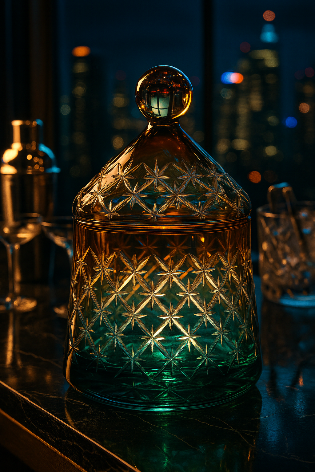 {{ vendor }} Aurivale Jar — handcrafted luxury glassware