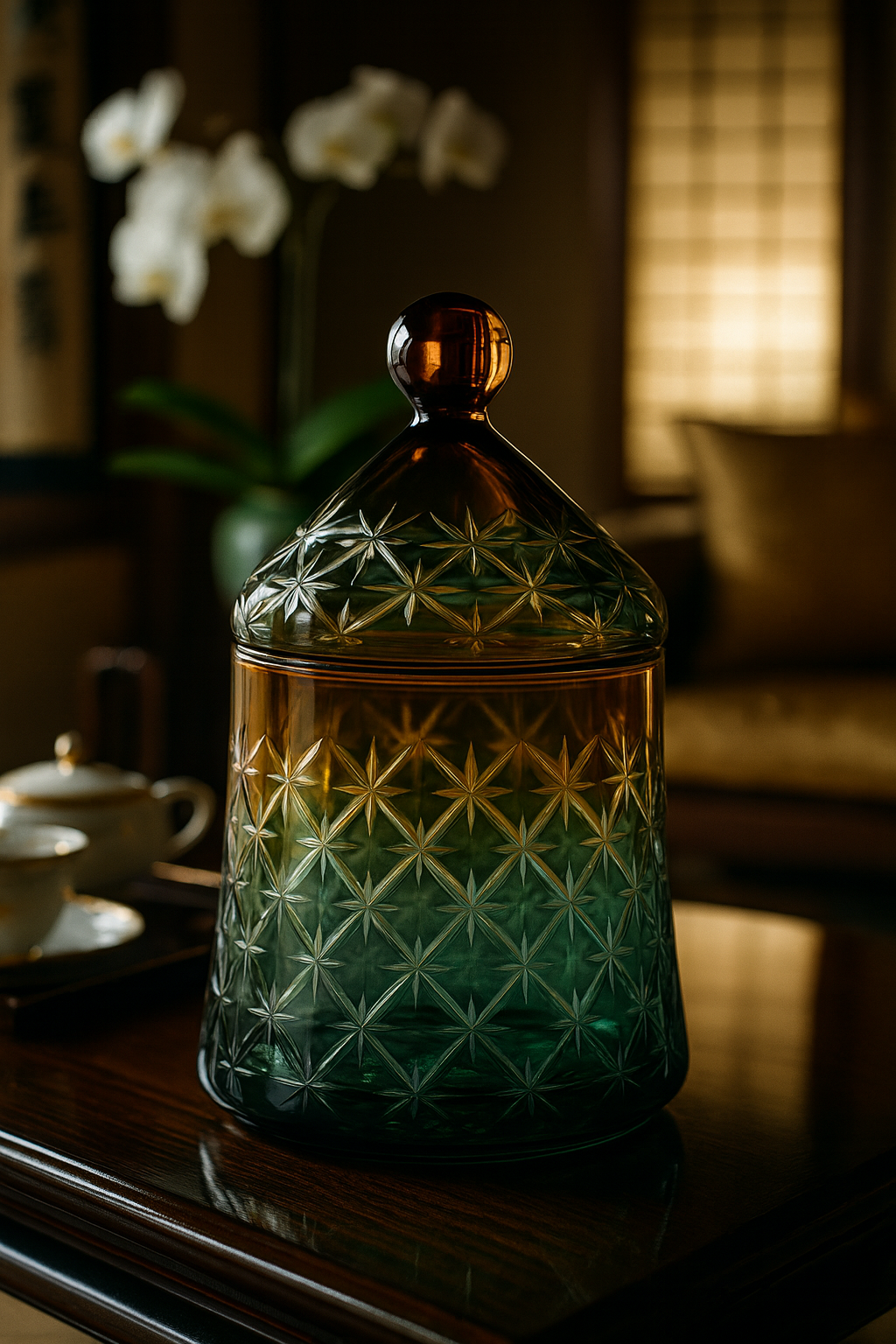 {{ vendor }} Aurivale Jar — handcrafted luxury glassware