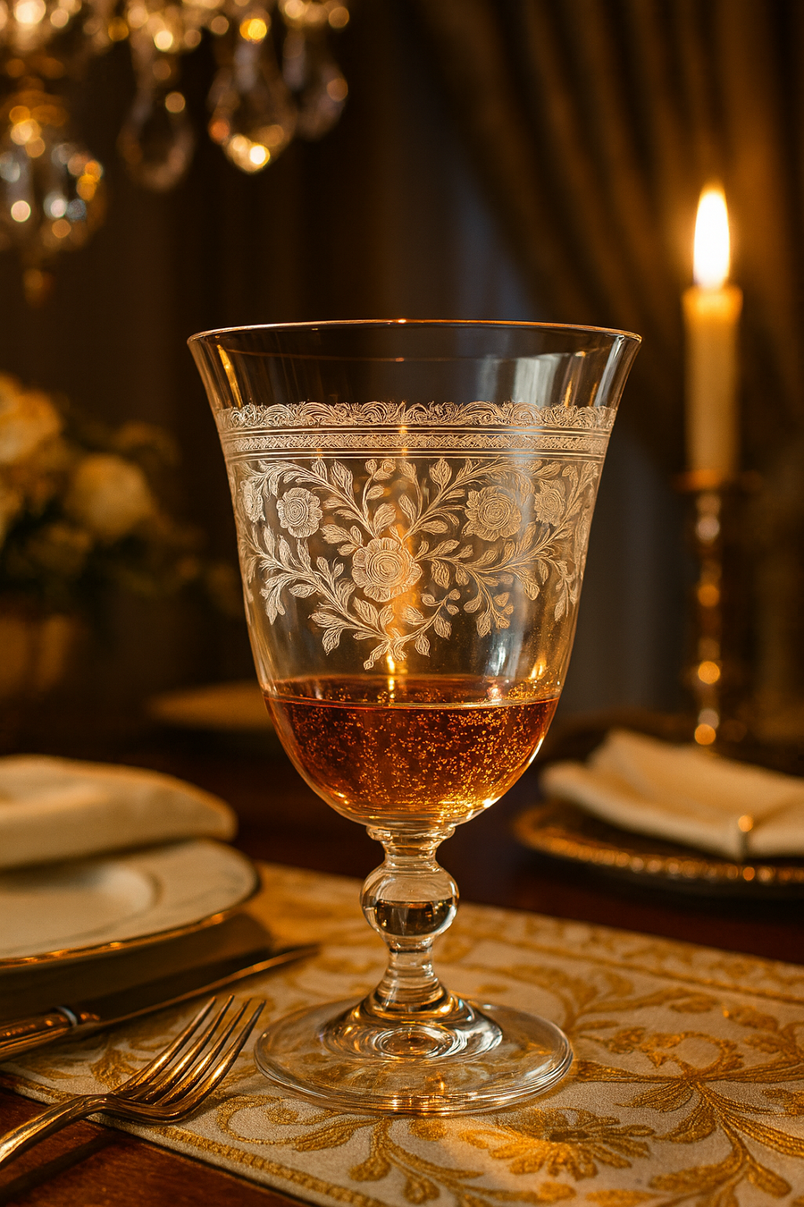 Filigrae Water Goblet in an interior setting