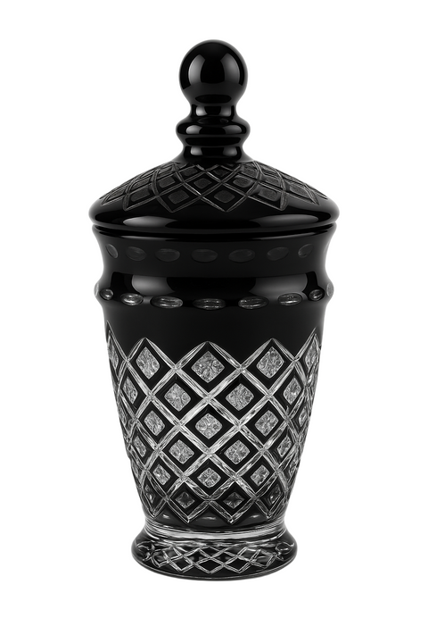 Noctura Obsidian Lidded Vase — product view