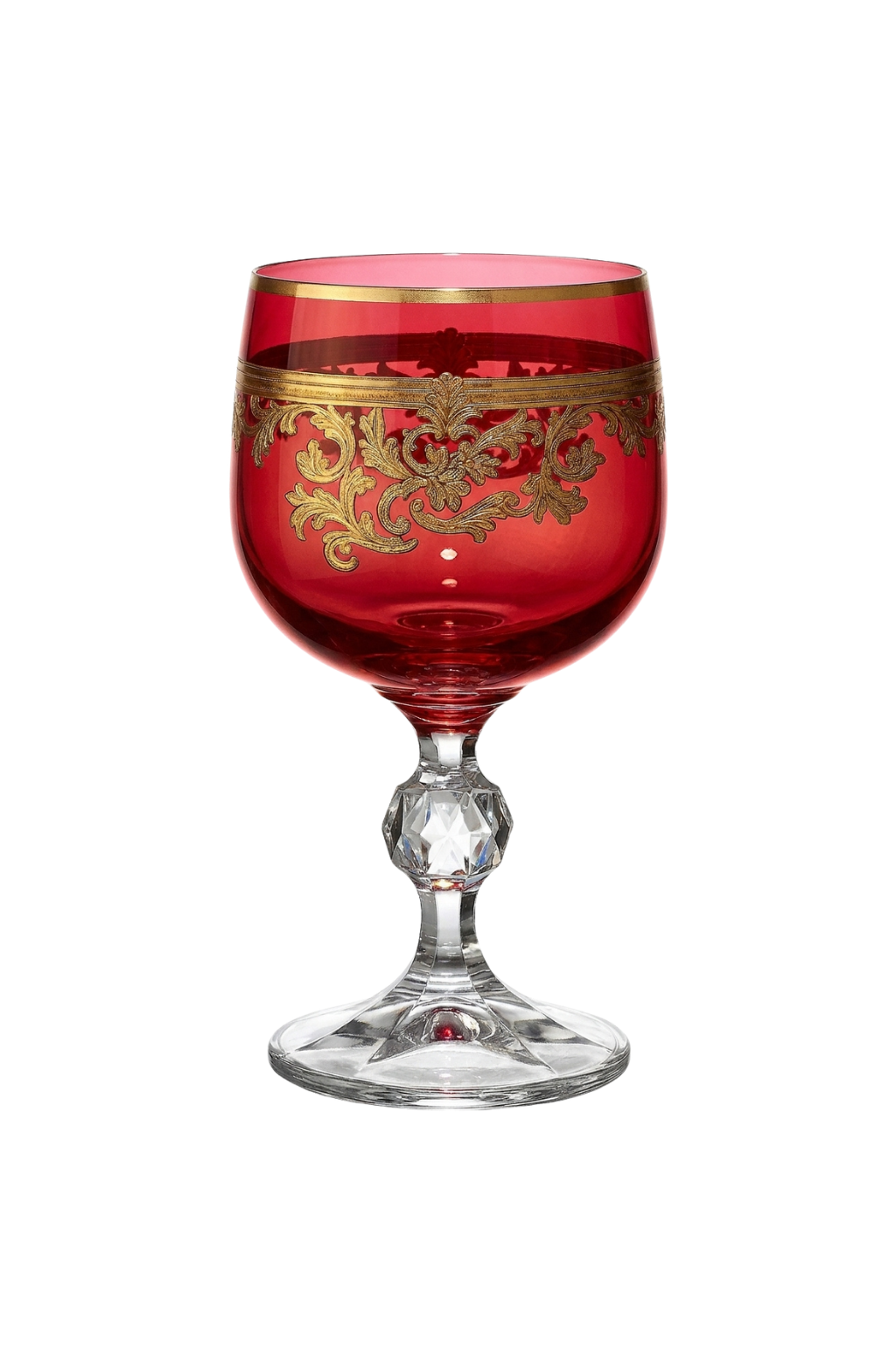 {{ vendor }} Roccaré Cordial Goblet (Crimson Red) — handcrafted luxury glassware
