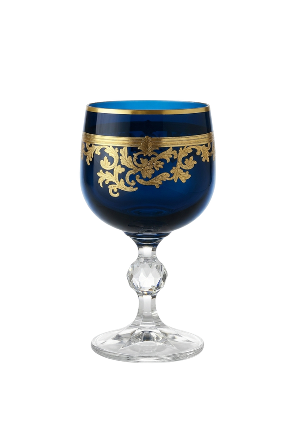 {{ vendor }} Roccaré Cordial Goblet (Midnight Sapphire) — handcrafted luxury glassware