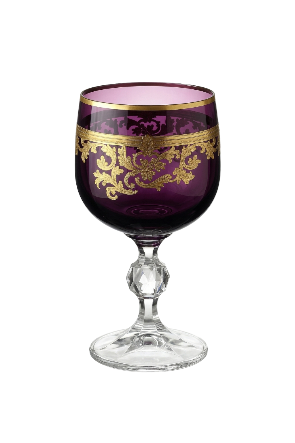 {{ vendor }} Roccaré Cordial Goblet (Regal Violet) — handcrafted luxury glassware