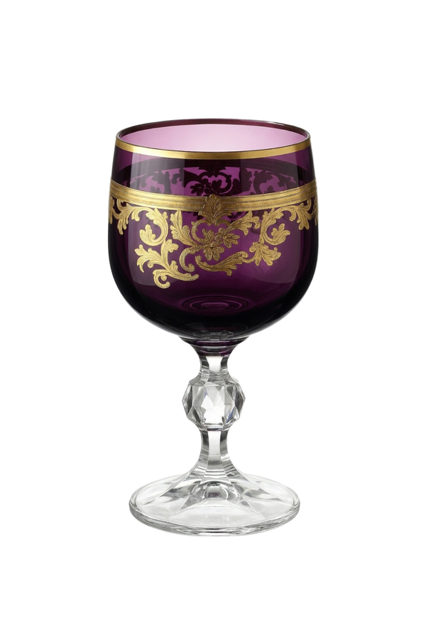 {{ vendor }} Roccaré Cordial Goblet (Regal Violet) — handcrafted luxury glassware