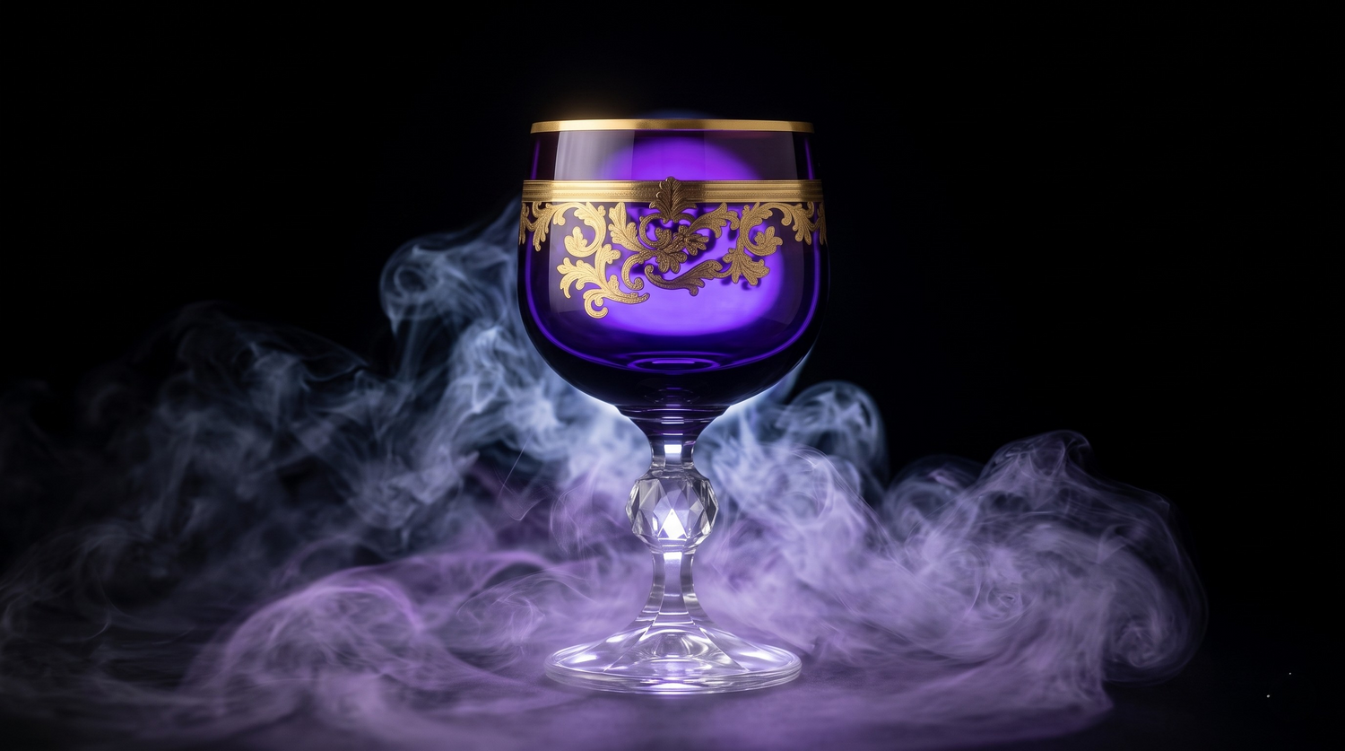 {{ vendor }} Roccaré Cordial Goblet (Regal Violet) — handcrafted luxury glassware