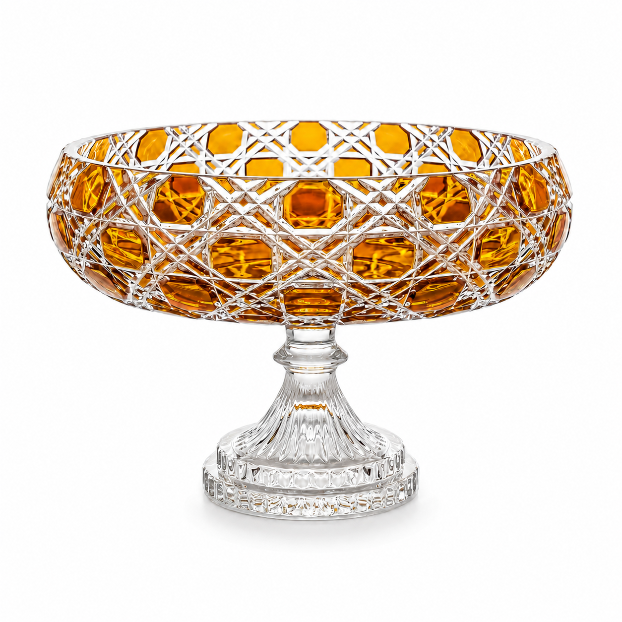 {{ vendor }} Verdura Pedestal Bowl (Sunlit Amber) — handcrafted luxury glassware