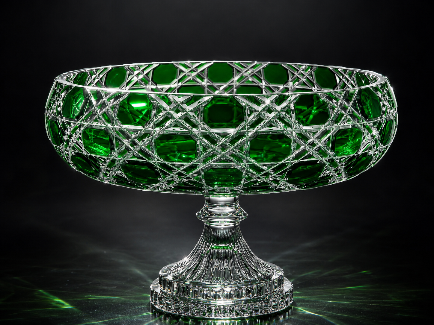 {{ vendor }} Verdura Pedestal Bowl (Sylvan Emerald) — handcrafted luxury glassware