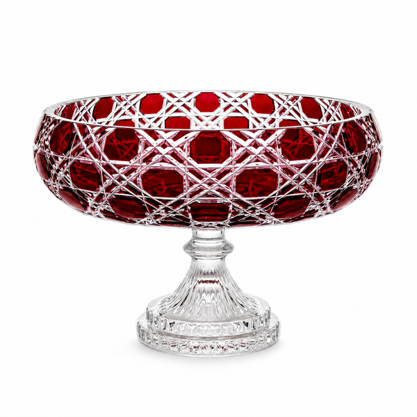 {{ vendor }} Verdura Pedestal Bowl (Crimson Red) — handcrafted luxury glassware
