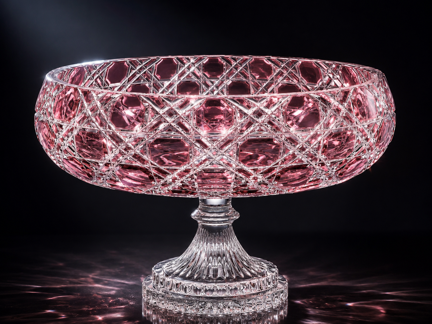 {{ vendor }} Verdura Pedestal Bowl (Orchid Rosé) — handcrafted luxury glassware