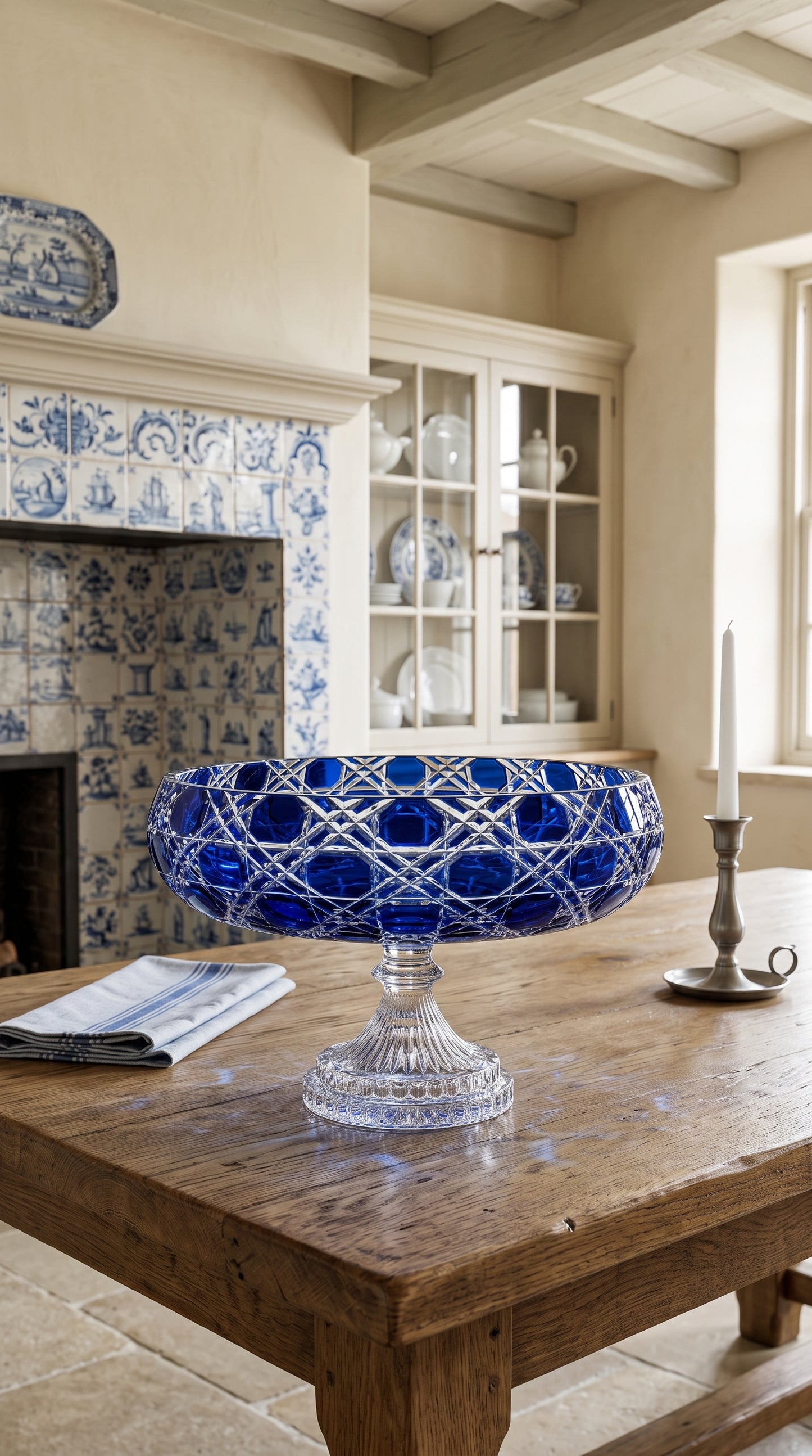 {{ vendor }} Verdura Pedestal Bowl (Midnight Sapphire) — handcrafted luxury glassware