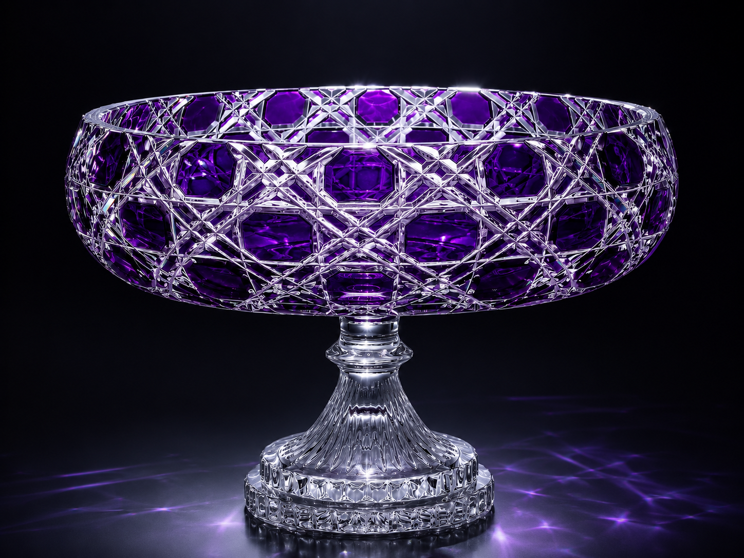 {{ vendor }} Verdura Pedestal Bowl (Regal Violet) — handcrafted luxury glassware