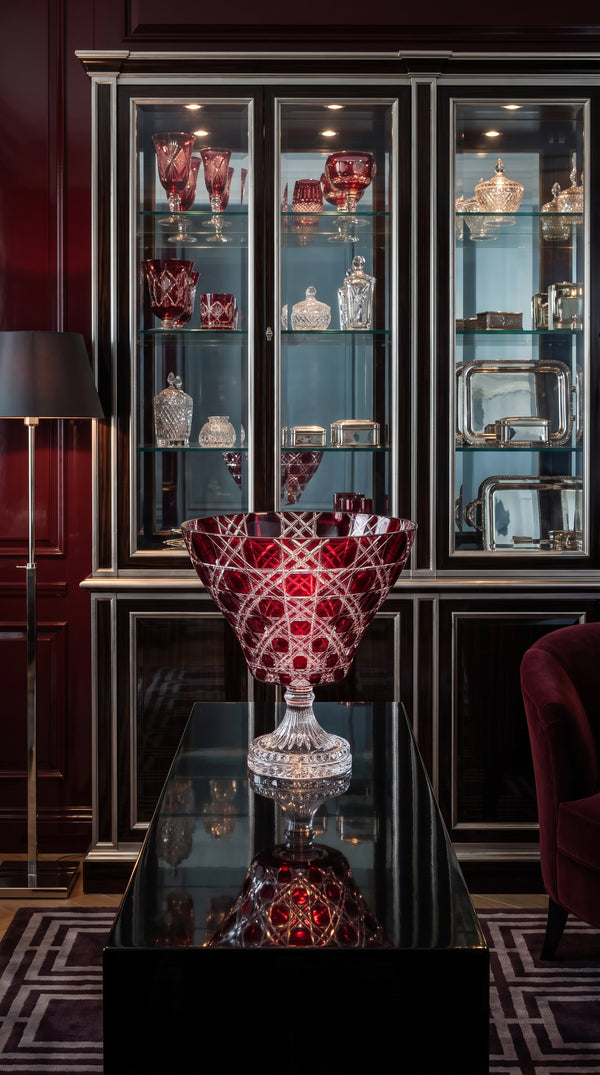 {{ vendor }} Verdura Trumpet Vase (Crimson Red) — handcrafted luxury glassware