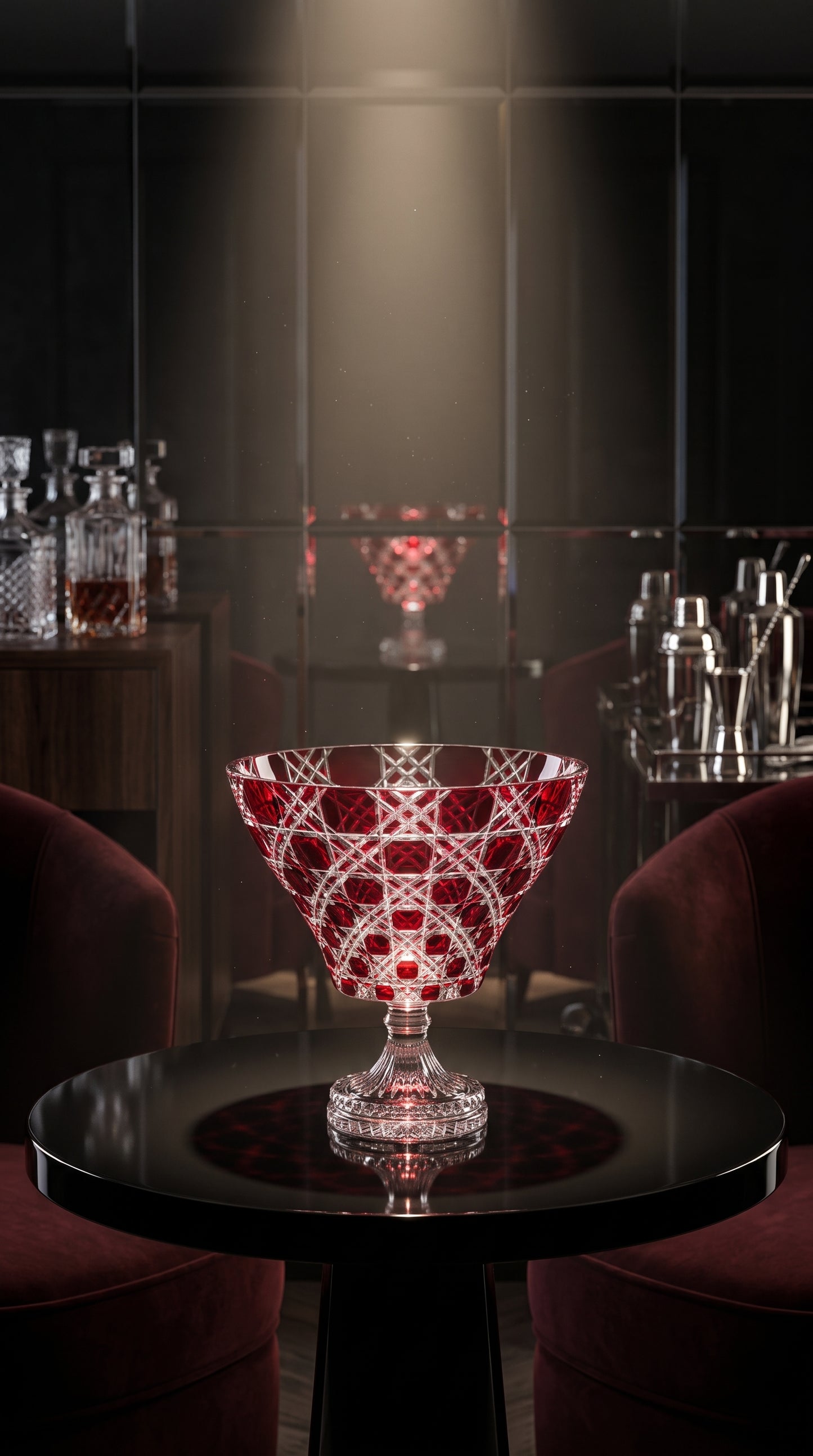 {{ vendor }} Verdura Trumpet Vase (Crimson Red) — handcrafted luxury glassware
