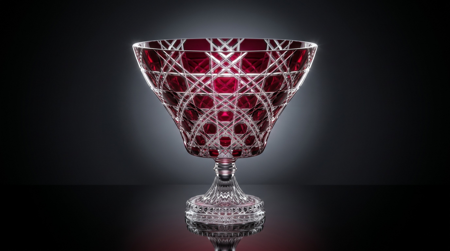 {{ vendor }} Verdura Trumpet Vase (Crimson Red) — handcrafted luxury glassware