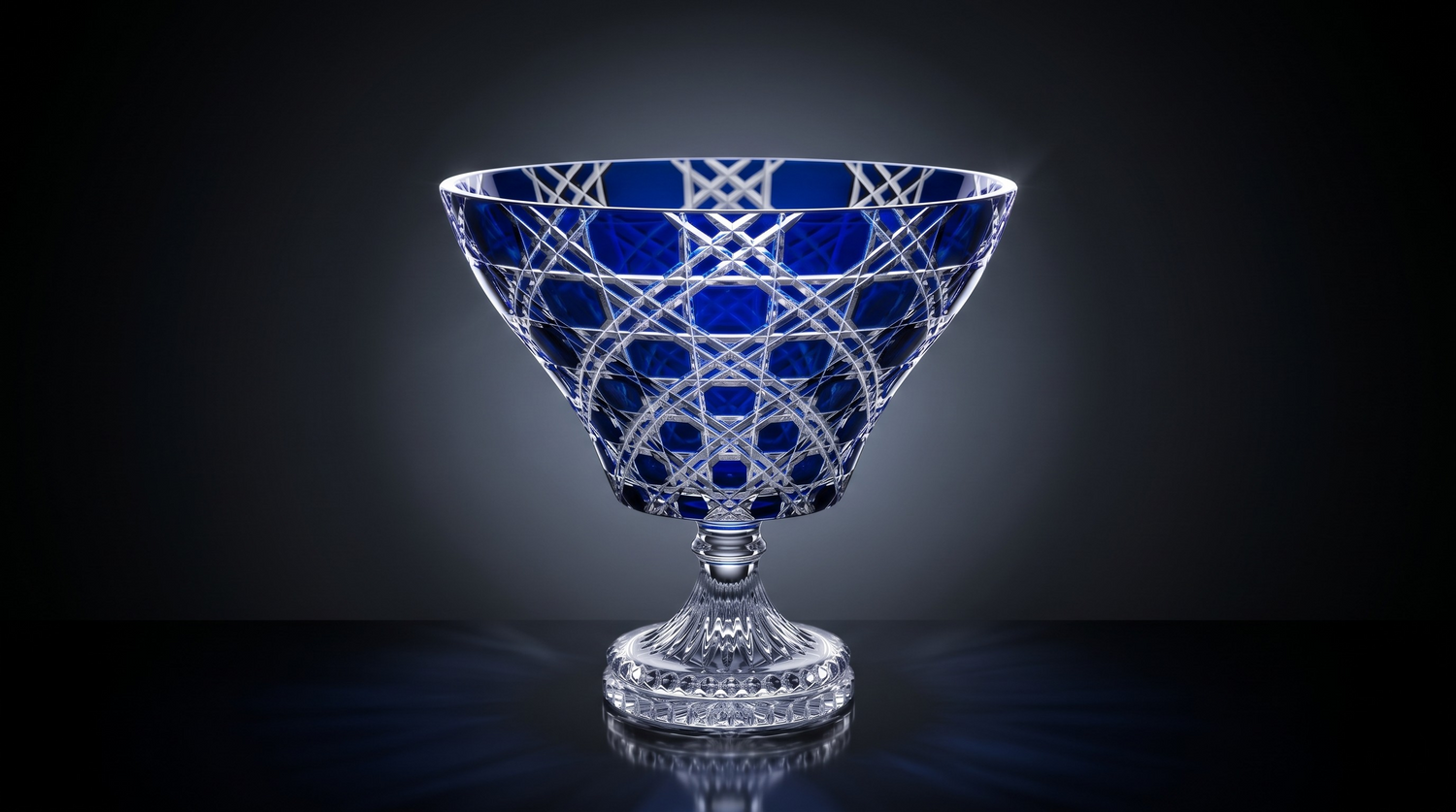 {{ vendor }} Verdura Trumpet Vase (Midnight Sapphire) — handcrafted luxury glassware