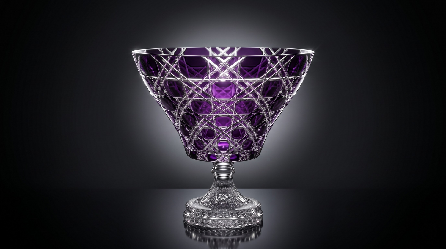 {{ vendor }} Verdura Trumpet Vase (Regal Violet) — handcrafted luxury glassware