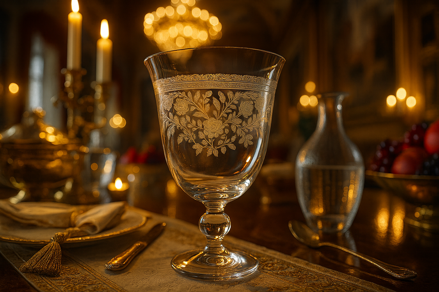 {{ vendor }} Filigrae Water Goblet — handcrafted luxury glassware